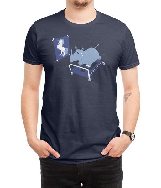 

new men casual printed t shirt runnin' rhino short sleeve t-shirts tee