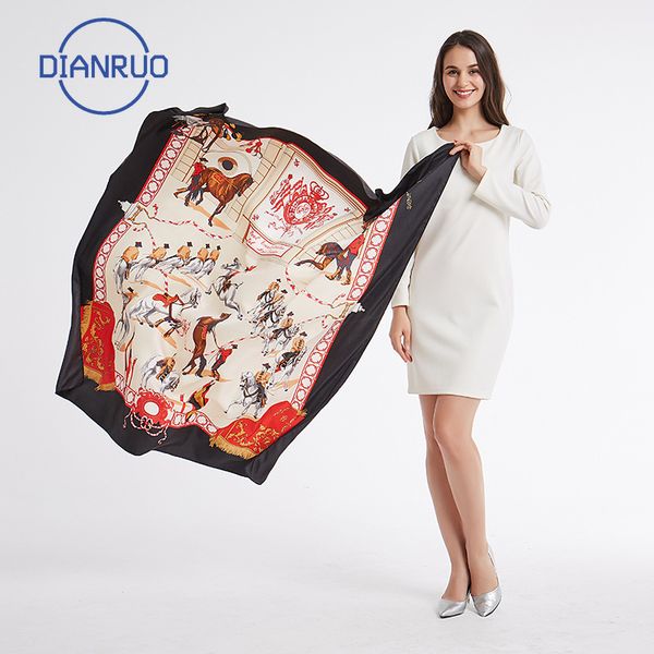 

dianruo fashion new arrival summer women silk scarf print fashion scarf shawl beach hijab shawls and wraps female bandana r383, Blue;gray