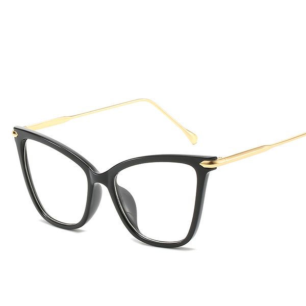 Chegada Nova Bald Design Gato de-Eye Estilo de plástico Frame Com Pernas Full Metal Magro Moda e Luz Optical Glasses