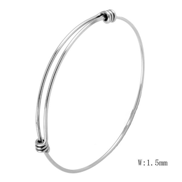 

mjb0214 wholesale 1.8 mm handmade adjustable wire bracelet stainless steel expandable bangle, Black