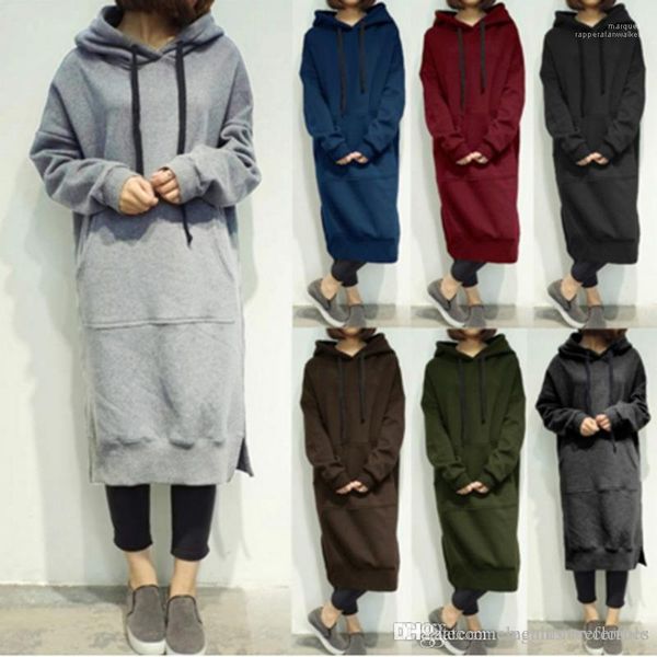 

designer hoodie womens hooded long fleece hoodies fashion casual solid winter autumn thick sweatshirts, Black
