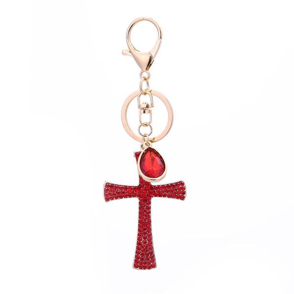

cross key chain alloy rhinestone hanging pendant for cellphone bags key lxh, Silver