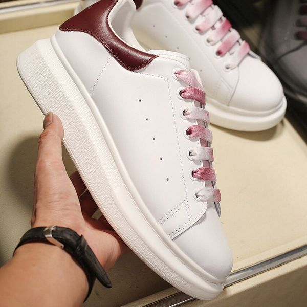

men platform sneakers women classic burgundy white shoes leather fashion platform shoes trendy designer casual shoes, Black