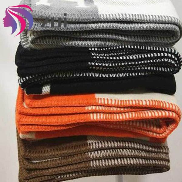 

brown gray wool blanket knitted soft sofa bed throw blanket for adults thread yarn dyed plaid blanket