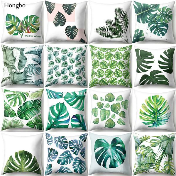 

cushion/decorative pillow hongbo beautiful leaves tropical plants polyester cushion cover decorative case home decor sofa