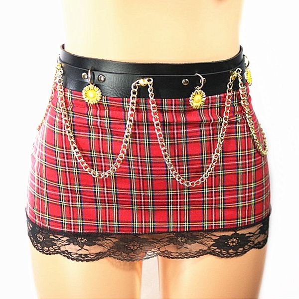 

темная девушка прохладно девушка панк талии цепь готической пара пояс подпрыгивая рок армейский л с jk ремешок ремень, Black;brown