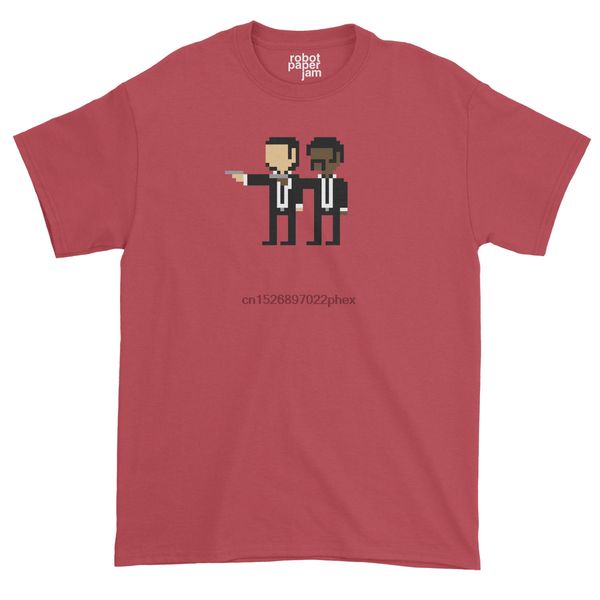 

целлюлозно pixel t-shirt - pulp fiction tee - кино tshirt - ретро tshirt- взрослых tshirt мужчины тенниска