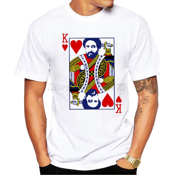 

2019 new fashion poker king of heart printed men's t shirt cool hipster style casual t-shirt
