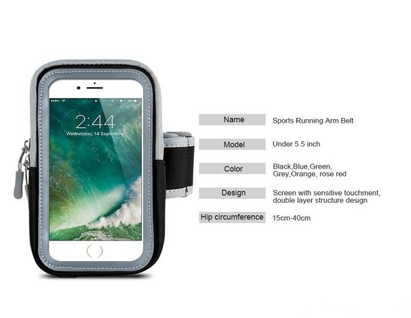 

waterproof arm case for iphone 6 6s 7 plus 5 5s se case universal phone 360 full protection running sport bag