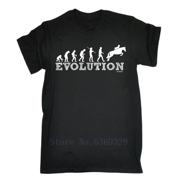 

evolution horse jumping t shirt show riding ride equestrian gift birthday funny brand cotton men clothing male slim fit tshirts