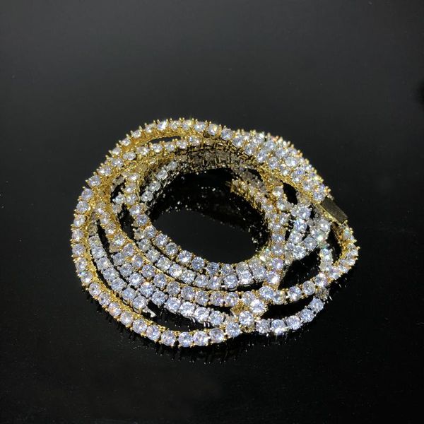 

iced out bling 3mm 4mm tennis chain, Silver