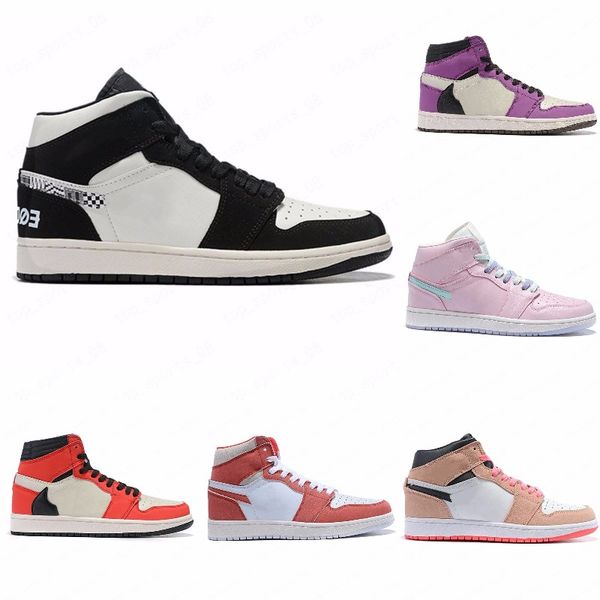 

new basketball shoes jumpman 1 1s og high pine green black court purple royal bred toe nc obsidian unc game basketball sneakers j#09-052