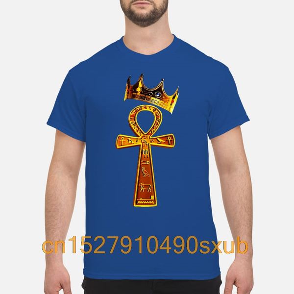 

summer style men's t-shirt king with ankh crowned ankh shirt