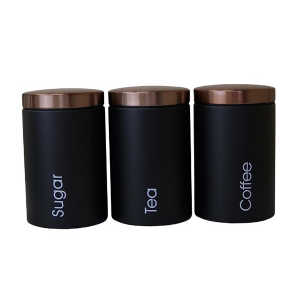 

3pcs/set food storage and organization canister for coffee, tea, sugar
