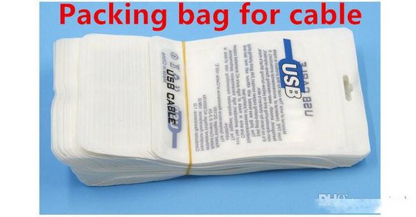 

retail package bag with zipper for usb cable iphone 7 6 6s 5s samsung galaxy s7 note 4 lg sony huawei moto packing bags