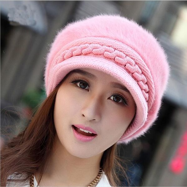 

beanie/skull caps 2021 winter beanies knit women's hat hats for women ladies beanie girls skullies bonnet femme snapback wool warm, Blue;gray