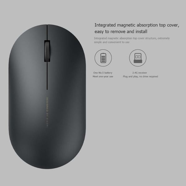 

wireless game mouse 1000dpi 2.4ghz upgrade aluminum alloy anti-skid roller lapsilent mice for millet 2 generation