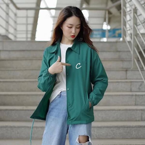 

mens lapel neck jackets letter embroidery pattern casual women fashion outerwear japan style mens winter coats 5 colors, Black;brown