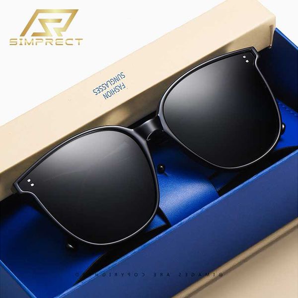 

simprect 2020 polarized sunglasses women retro square oversized sun glasses for men anti-glare shades for women, White;black