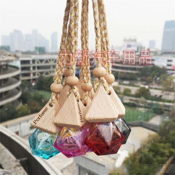 

rhombus empty perfume bottles air freshener car perfume colour glass bottle pendant triangle storage 2ls c2
