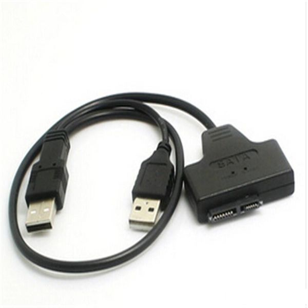 

10pcs/lot usb 2.0 to 7 6 pin slim sata converter adapter data sync cable cord & usb power supply for lapexternal cd-rom