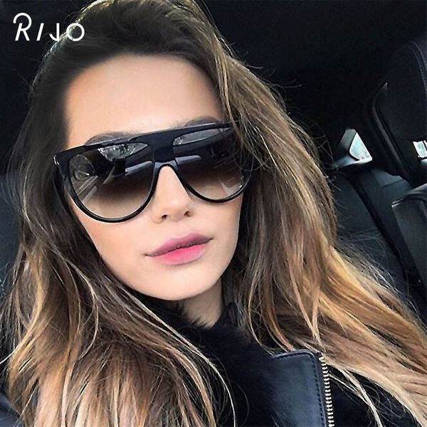 

ladies glasses sunglasses female retro flat visor square pilot luxury designer big black shadow, White;black