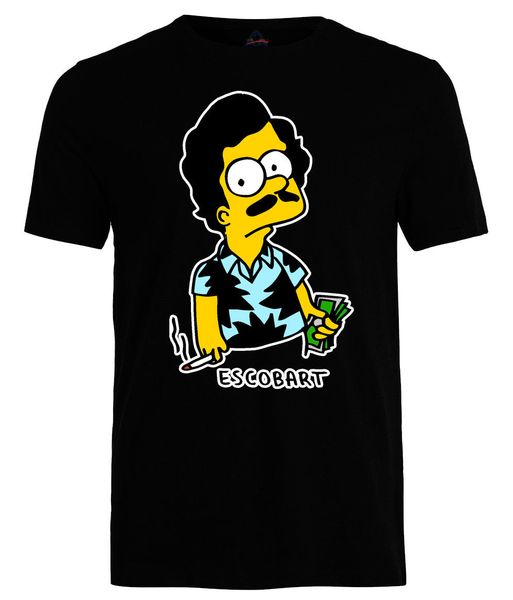 

escobart t-shirt funny pablo escobar narcos shirt 2019 flash print cotton slim fit crew neck printing casual shirt