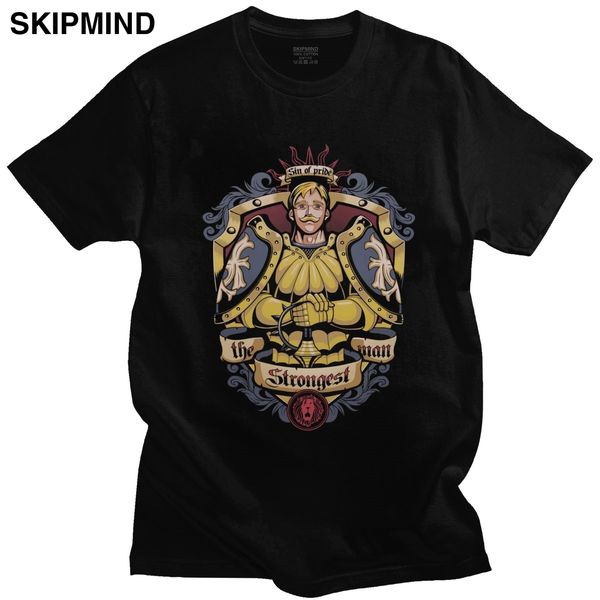

seven deadly sins escanor t shirt men pre-shrunk cotton lion sin of pride t-shirt short sleeves japan anime manga tee clothing