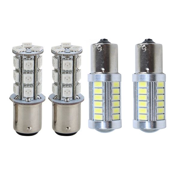 

4 pcs led flash car brake tail rear signal slight lamp bulb, 2 pcs red & 2 white