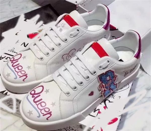 

real leather sneakers trainers designer shoes womens casual shoes running shoes huaraches size 35-40 with box d8, Black