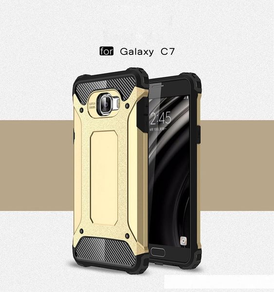 

luxury impact resistant silicone shockproof phone case for samsung c7 rugged armor dual layer cover case