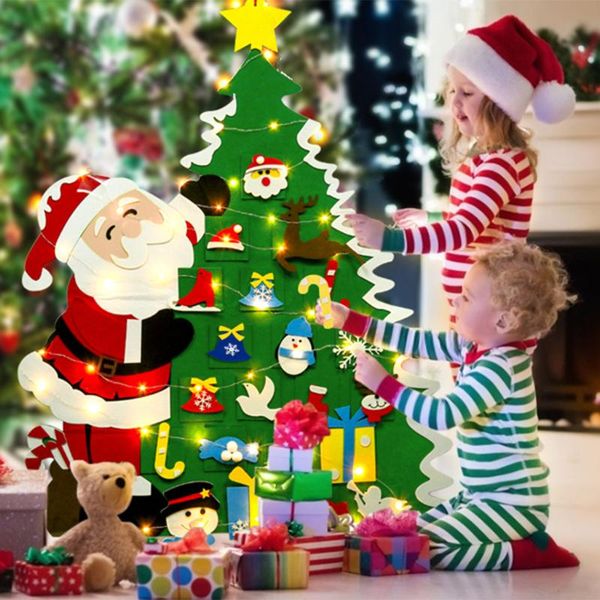 

christmas decorations kids diy felt tree decoration handmade santa claus xmas