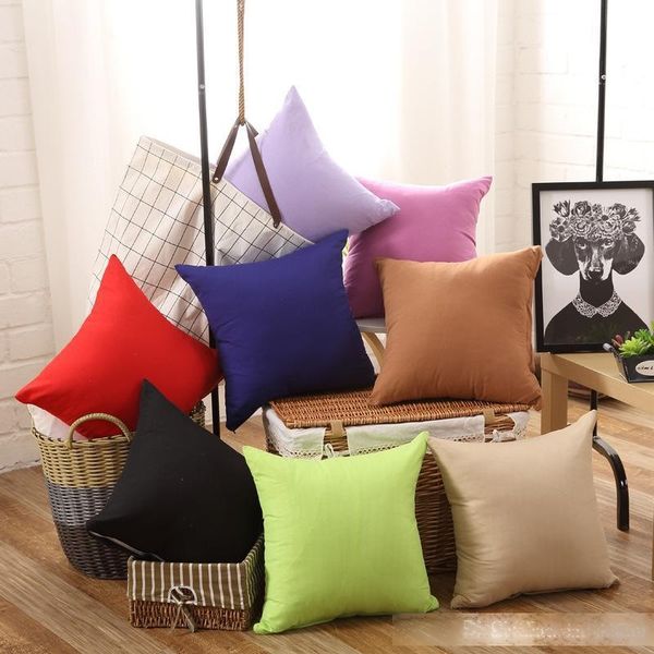 

new pillowcase pure color polyester white pillow cover cushion cover decor pillow case blank christmas decor gift a175
