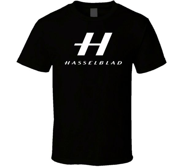 

hasselblad logo s m l xl cotton blend short sleeve black t-shirt