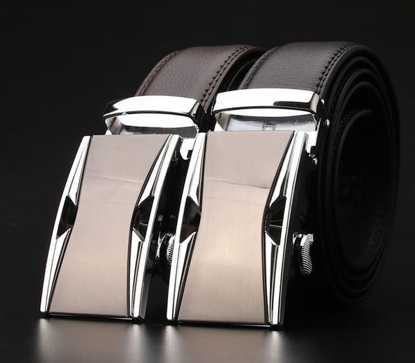 

new arrivals time-limited designers mens leather belt two-layer leather youth casual automatic buckle belt mens leather business jeans pants, Black;brown