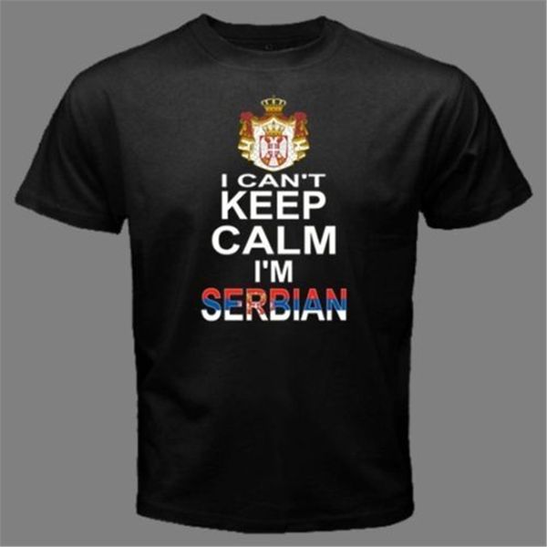 

can't keep calm i'm serbian serbia serbs coat of arms flag black t-shirt ser fashion tee shirt