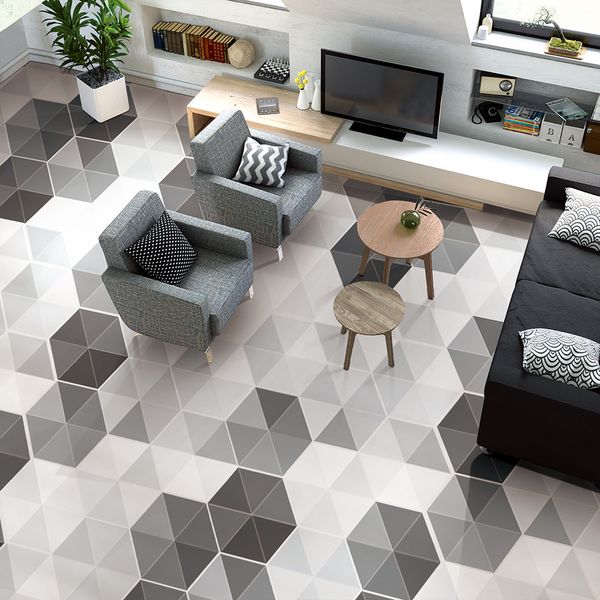

10 pieces hexagon mosaic waterproof kitchen oil proof tile sticker bathroom non-slip floor decal wall deocor