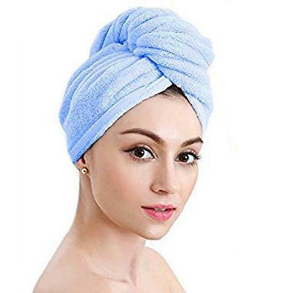 

shower caps microfiber bath towel hair dry quick drying lady soft cap hat for man turban head wrap bathing tools lg66