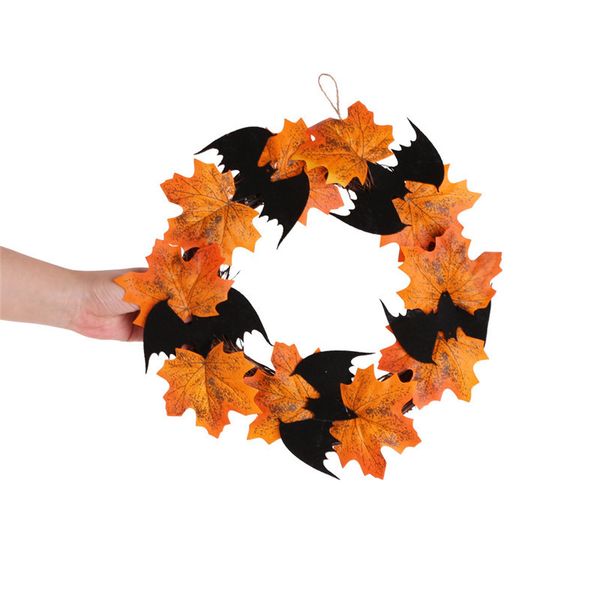 

decorative flowers & wreaths halloween decoration bat wreath pendant 2021 christmas window door hanging maple garland decorations for home h