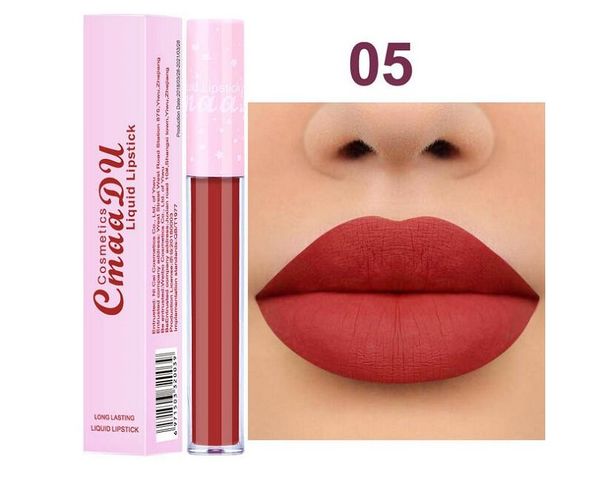 

new makeup cmaadu 6 color matte pink tube non stick cup lipstick lipstick