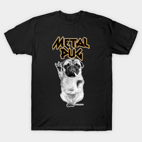 

metal pug t shirt genuine men's t-shirt cotton jersey