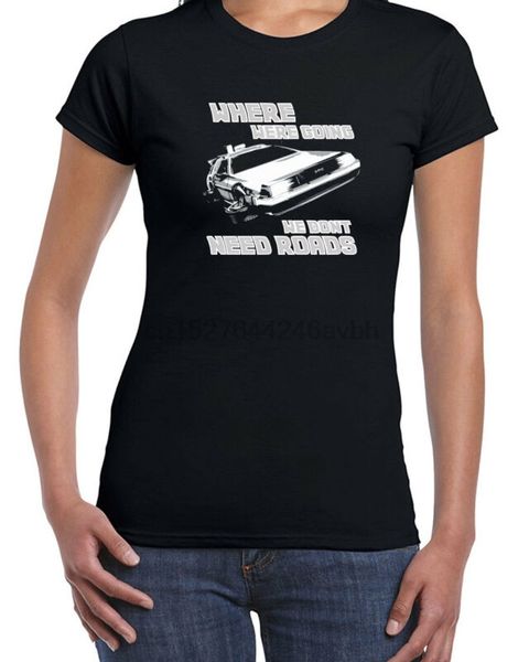 

087 where we're going women's t-shirt back 80s future doc car mcfly movie retro