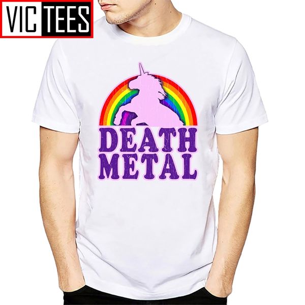 

men's casual death metal unicorn t-shirt men man father's day custom big size couple tshirt