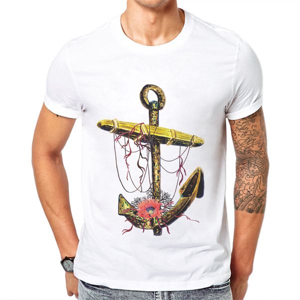 

2019 new sale mens summer anchor 3d printed cotton t shirt men short sleeves 100 cotton tees casual clothing man tee shirts