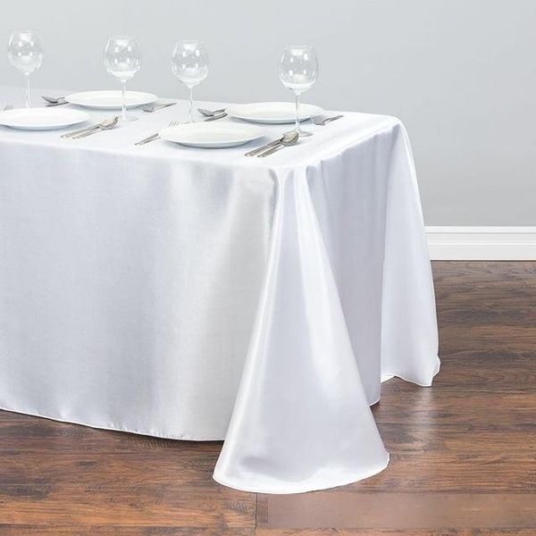

21 solid color rectangular satin tablecloth table cover dining for wedding party banquet decoration christmas table clothes