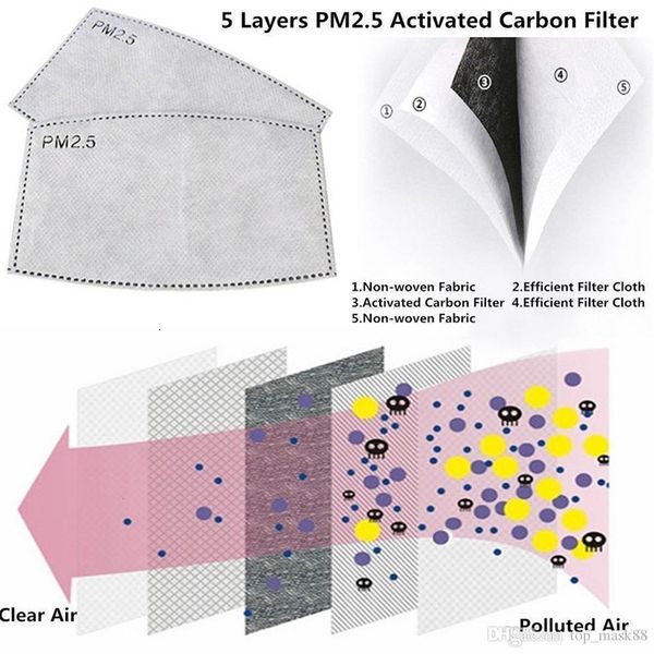 

pad replaceable 5-layers pm2.5 pm 2.5 filter activated carbon for face air filters dust protection mask with 5000pcs ieoqv