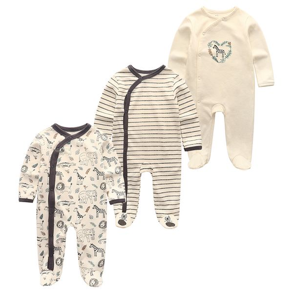 

kiddiezoom baby clothes cartoon full sleeve 3pcs/lots baby boy&girl clothing cotton ropa de new born romper ropa, Blue