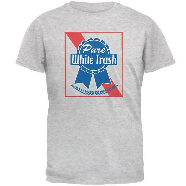

pure white trash mens t-shirt loose plus size tee shirt for men women tshirt
