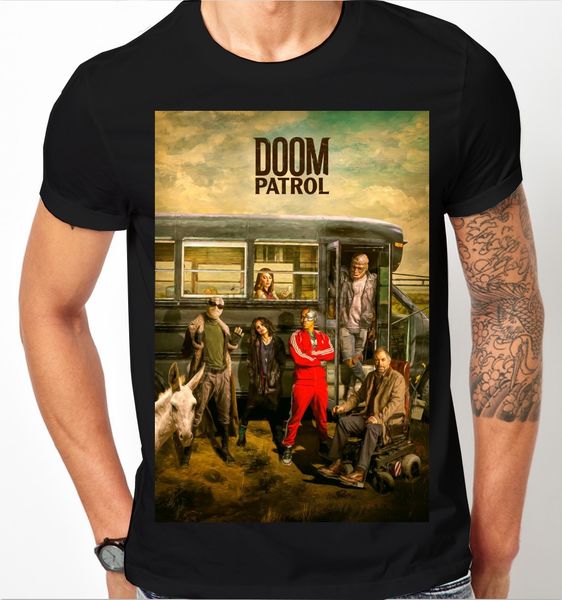

doom patrol cyborg robotman crazy jane elasti girl negative man mens t shirt summer streewear sizes-3xl