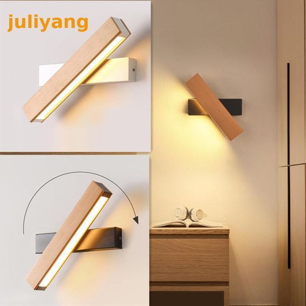 

modern nordic wood led wall lamp adjustable bedhead lighting bar restaurant living room stair corridor decor wall lamps